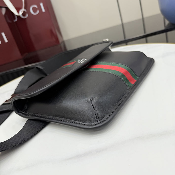 グッチ直営アウトレット店 GUCCI ウェブ トレードマーク スモール ベルトバッグ ブラック 867032 AAGIH 1057 グッチ バッグ メンズ アウトレット - 画像 (5)