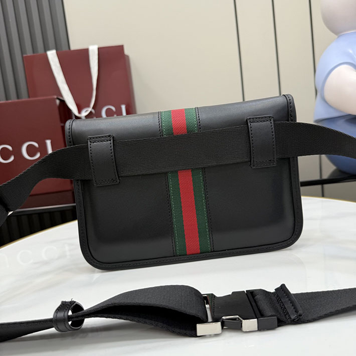 グッチ直営アウトレット店 GUCCI ウェブ トレードマーク スモール ベルトバッグ ブラック 867032 AAGIH 1057 グッチ バッグ メンズ アウトレット - 画像 (12)