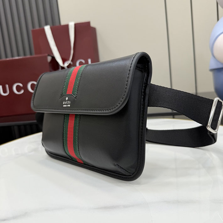 グッチ直営アウトレット店 GUCCI ウェブ トレードマーク スモール ベルトバッグ ブラック 867032 AAGIH 1057 グッチ バッグ メンズ アウトレット - 画像 (9)