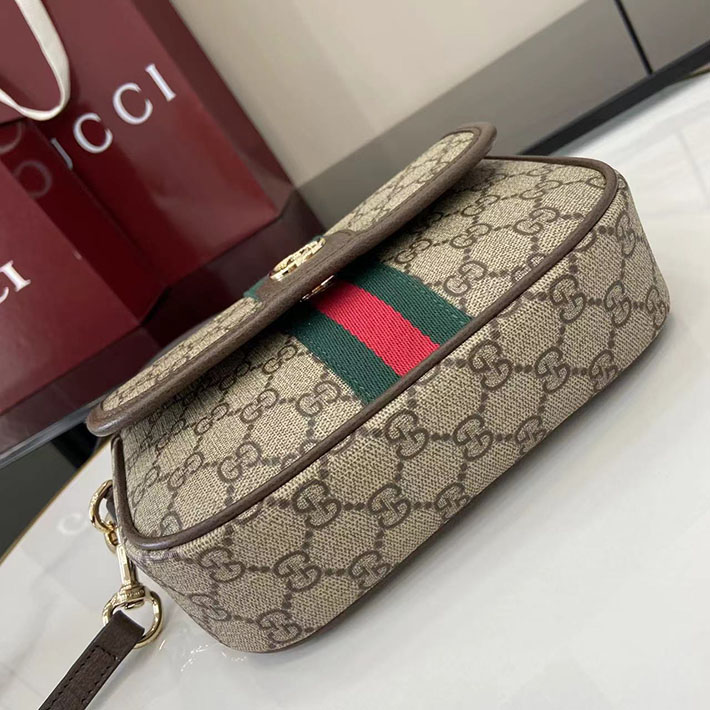 グッチ直営アウトレット店 GUCCI オフィディア スモール トップハンドルバッグ ベージュ&ダークブラウン 836843 FAE0J 9867 グッチ オフィディア バッグ - 画像 (4)