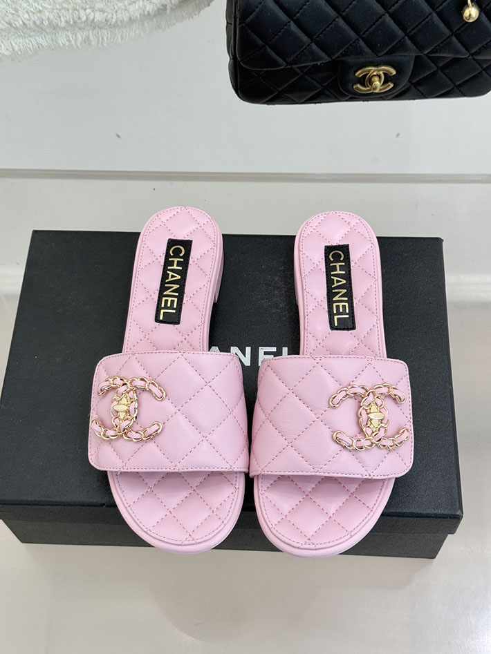 最高級シャネルスーパーコピー CHANEL ココマーク キルティング レザー ミュール サンダル ピンク 2630913 シャネル ミュール ピンク - 画像 (7)