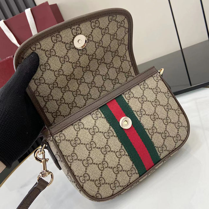 グッチ直営アウトレット店 GUCCI オフィディア スモール トップハンドルバッグ ベージュ&ダークブラウン 836843 FAE0J 9867 グッチ オフィディア バッグ - 画像 (3)