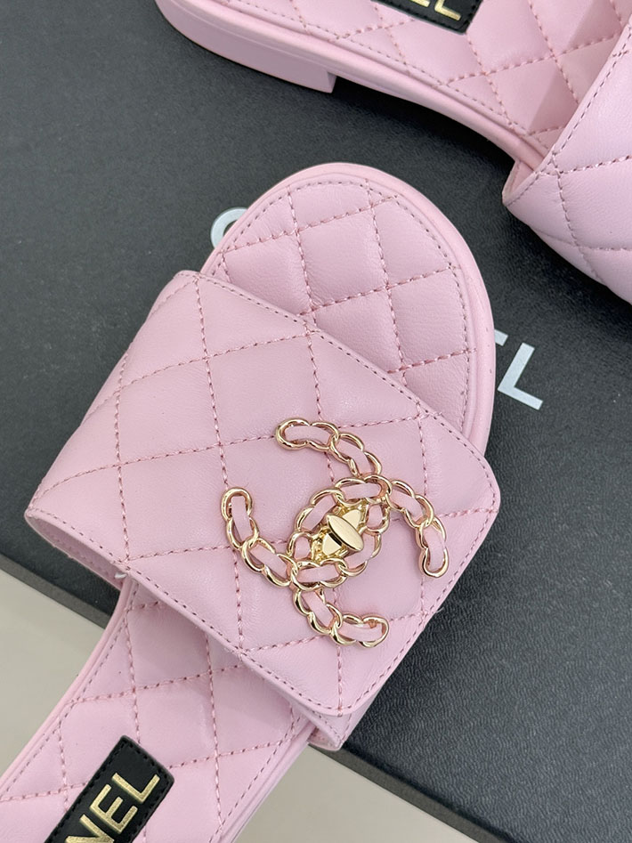 最高級シャネルスーパーコピー CHANEL ココマーク キルティング レザー ミュール サンダル ピンク 2630913 シャネル ミュール ピンク - 画像 (4)