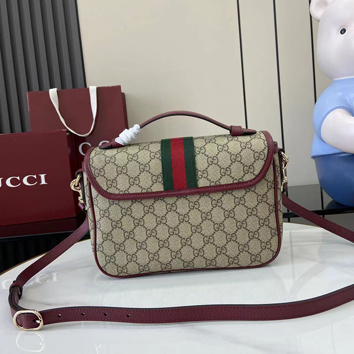 グッチ直営アウトレット店 GUCCI オフィディア ミディアム トップハンドルバッグ ベージュ&ボルドー 836842 FAE0J 9858 グッチ オフィディア アウトレット - 画像 (6)