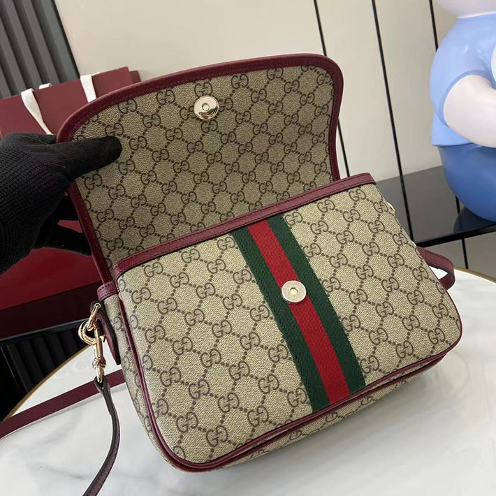 グッチ直営アウトレット店 GUCCI オフィディア ミディアム トップハンドルバッグ ベージュ&ボルドー 836842 FAE0J 9858 グッチ オフィディア アウトレット - 画像 (3)