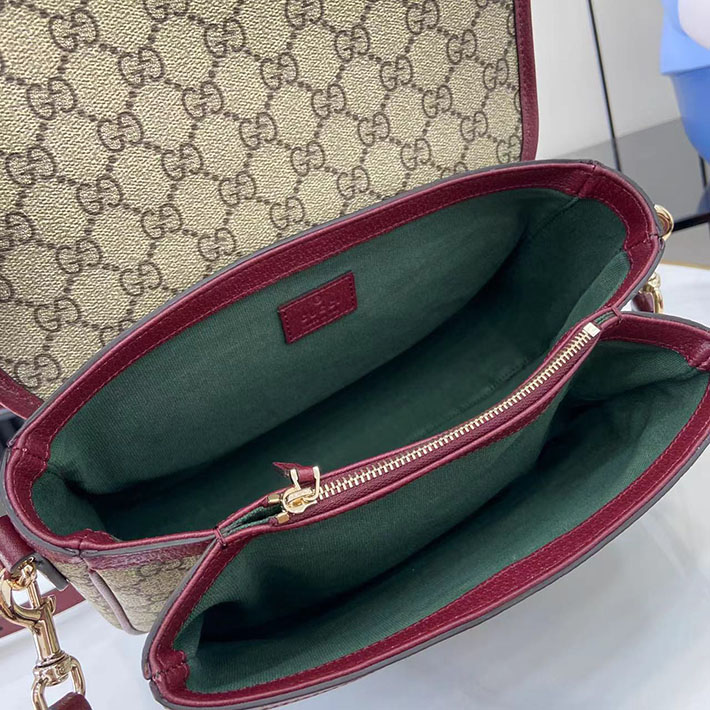 グッチ直営アウトレット店 GUCCI オフィディア ミディアム トップハンドルバッグ ベージュ&ボルドー 836842 FAE0J 9858 グッチ オフィディア アウトレット - 画像 (2)