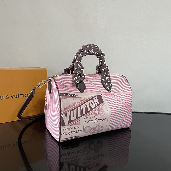 ルイヴィトン販売店舗 レディースバッグ Louis Vuitton スピーディ・ソフト 30 ベージュ ピンク M28750 ルイヴィトン スピーディ30 - 画像 (9)