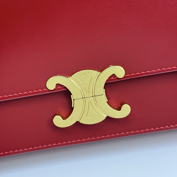 セリーヌ バッグ 人気 ランキング CELINE MEDIUM TRIOMPHE FOLIO IN SHINY CALFSKIN レッド L102U3D82.27AG セリーヌ ショルダーバッグ - 画像 (2)