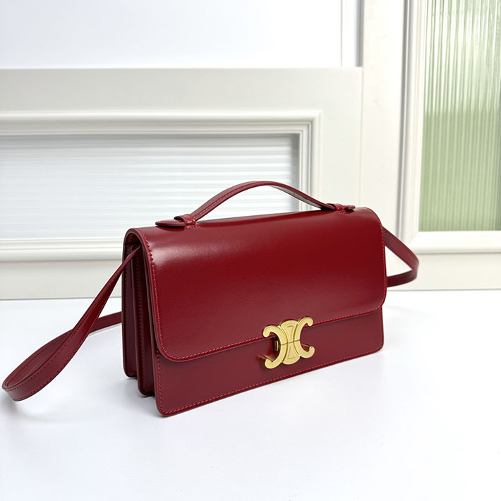 セリーヌ バッグ 人気 ランキング CELINE MEDIUM TRIOMPHE FOLIO IN SHINY CALFSKIN レッド L102U3D82.27AG セリーヌ ショルダーバッグ - 画像 (10)