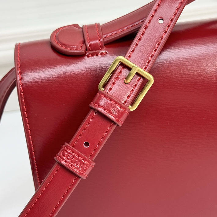 セリーヌ バッグ 人気 ランキング CELINE MEDIUM TRIOMPHE FOLIO IN SHINY CALFSKIN レッド L102U3D82.27AG セリーヌ ショルダーバッグ - 画像 (4)