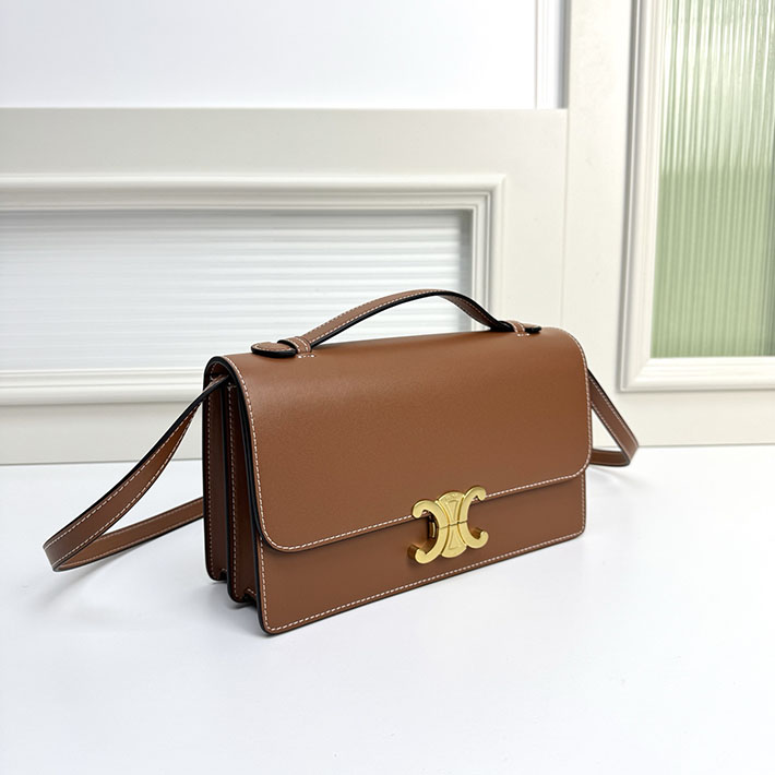 セリーヌ バッグ 人気 ランキング CELINE MEDIUM TRIOMPHE FOLIO IN SHINY CALFSKIN タン L102U3705.04LU セリーヌ バッグ レディース - 画像 (9)