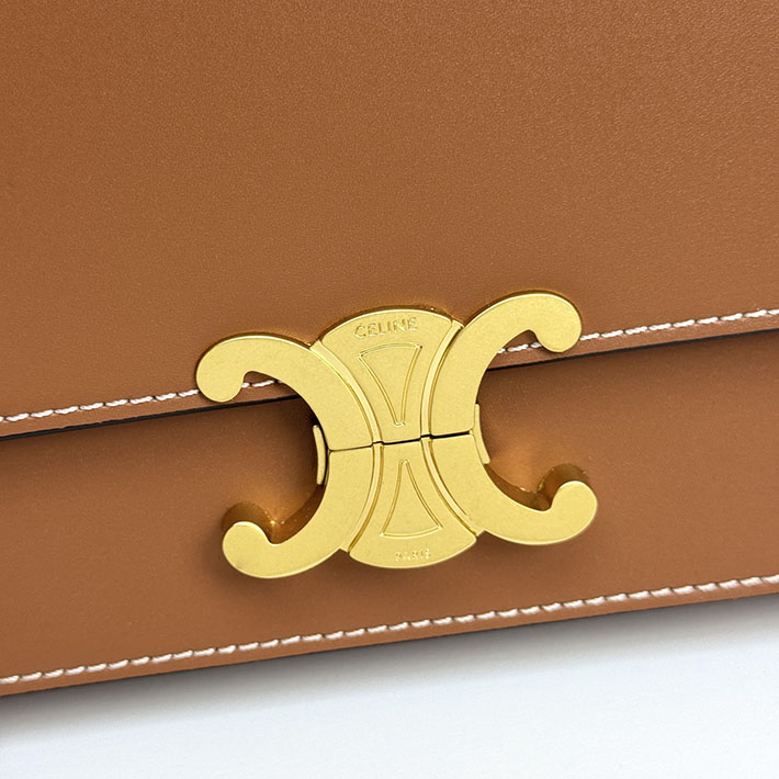 セリーヌ バッグ 人気 ランキング CELINE MEDIUM TRIOMPHE FOLIO IN SHINY CALFSKIN タン L102U3705.04LU セリーヌ バッグ レディース - 画像 (5)
