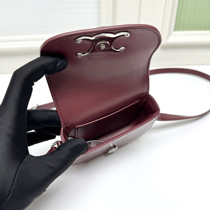 セリーヌ バッグ 人気 ランキング CELINE MINI CROSSBODY BAG ミニ クロスボディバッグ チェスナット 10N673DPV.18CH セリーヌ ショルダーバッグ アウトレット - 画像 (3)