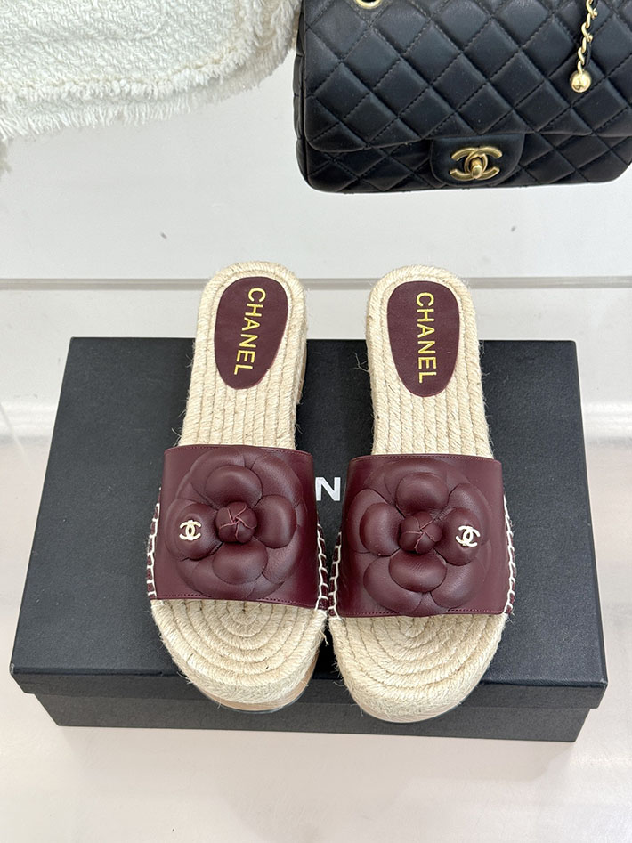最高級シャネルスーパーコピー CHANEL マトラッセ ジュート サボサンダル ミュール サンダル ワインレッド 2630953 レディース シャネル サンダル - 画像 (7)