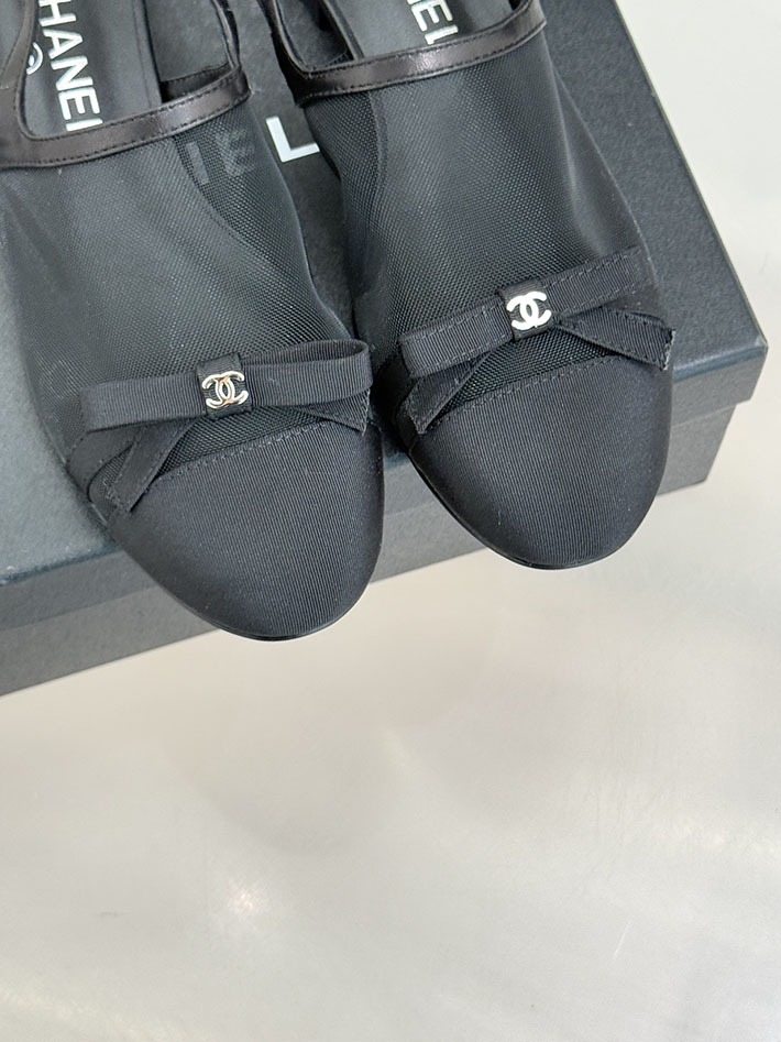 最高級シャネルスーパーコピー CHANEL バレエシューズ メリージェーン ココマーク リボン メッシュ ブラック 2630970 シャネル サンダル 安い - 画像 (4)