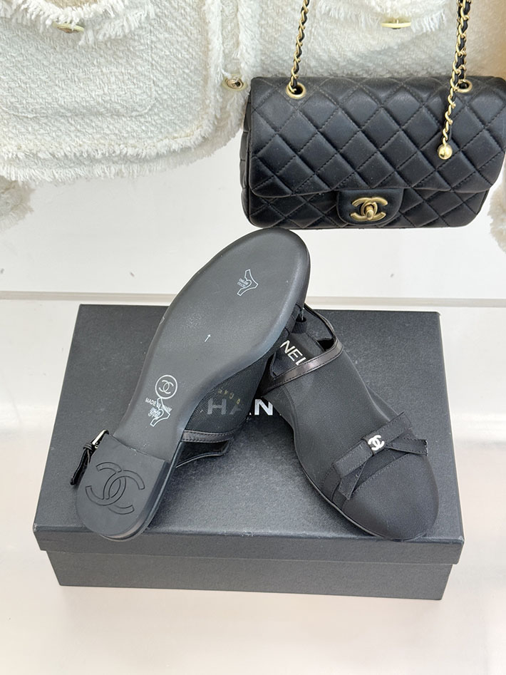 最高級シャネルスーパーコピー CHANEL バレエシューズ メリージェーン ココマーク リボン メッシュ ブラック 2630970 シャネル サンダル 安い - 画像 (2)