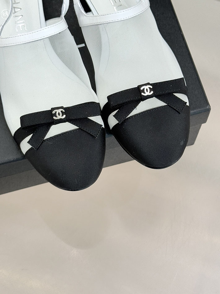 最高級シャネルスーパーコピー CHANEL バレエシューズ メリージェーン ココマーク リボン メッシュ ホワイト 2630971 シャネル サンダル 白 - 画像 (4)