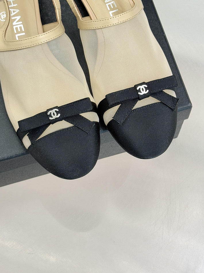 最高級シャネルスーパーコピー CHANEL バレエシューズ メリージェーン ココマーク リボン メッシュ ブラック 2630972 レディース シャネル サンダル - 画像 (4)