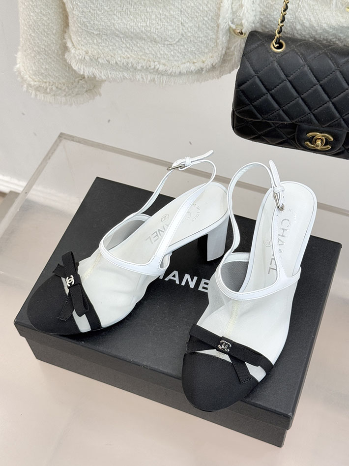最高級シャネルスーパーコピー CHANEL スリングバック シューズ ココマーク メッシュ & グログラン ホワイト 2630974 シャネル サンダル 白 - 画像 (9)