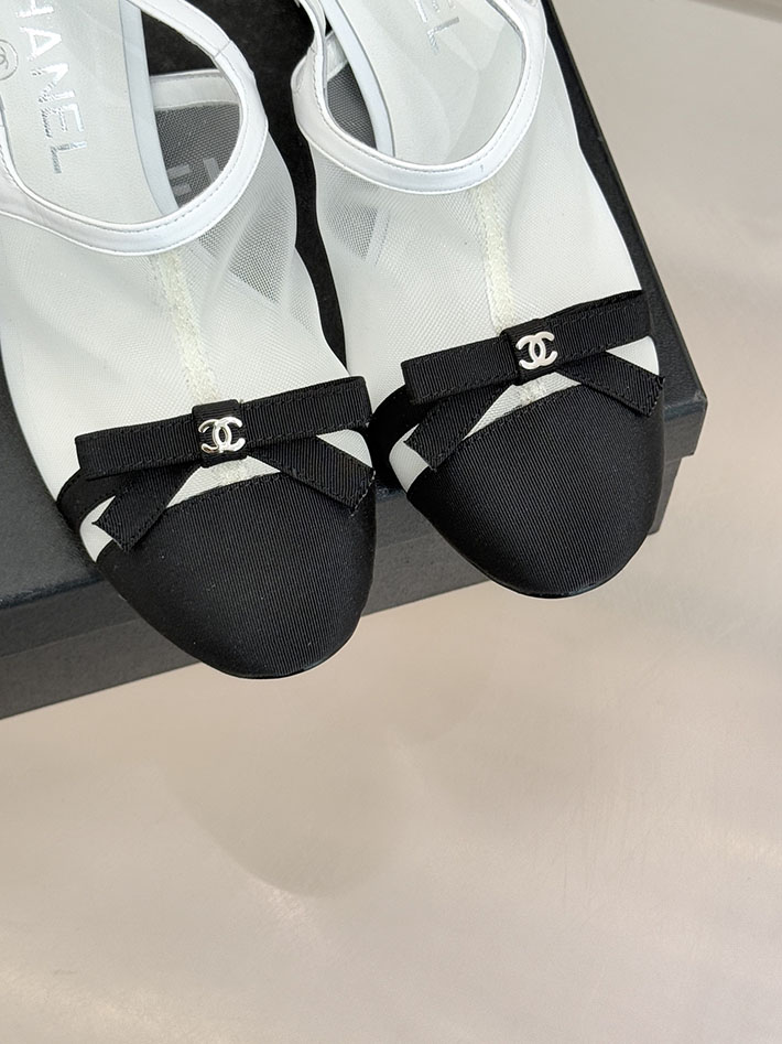 最高級シャネルスーパーコピー CHANEL スリングバック シューズ ココマーク メッシュ & グログラン ホワイト 2630974 シャネル サンダル 白 - 画像 (4)