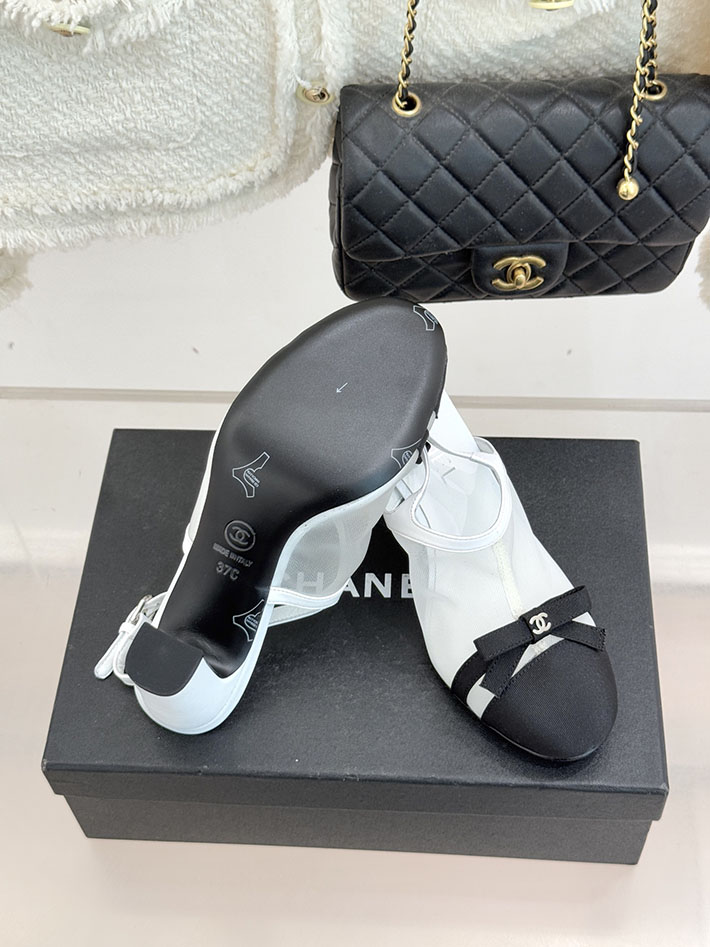 最高級シャネルスーパーコピー CHANEL スリングバック シューズ ココマーク メッシュ & グログラン ホワイト 2630974 シャネル サンダル 白 - 画像 (2)