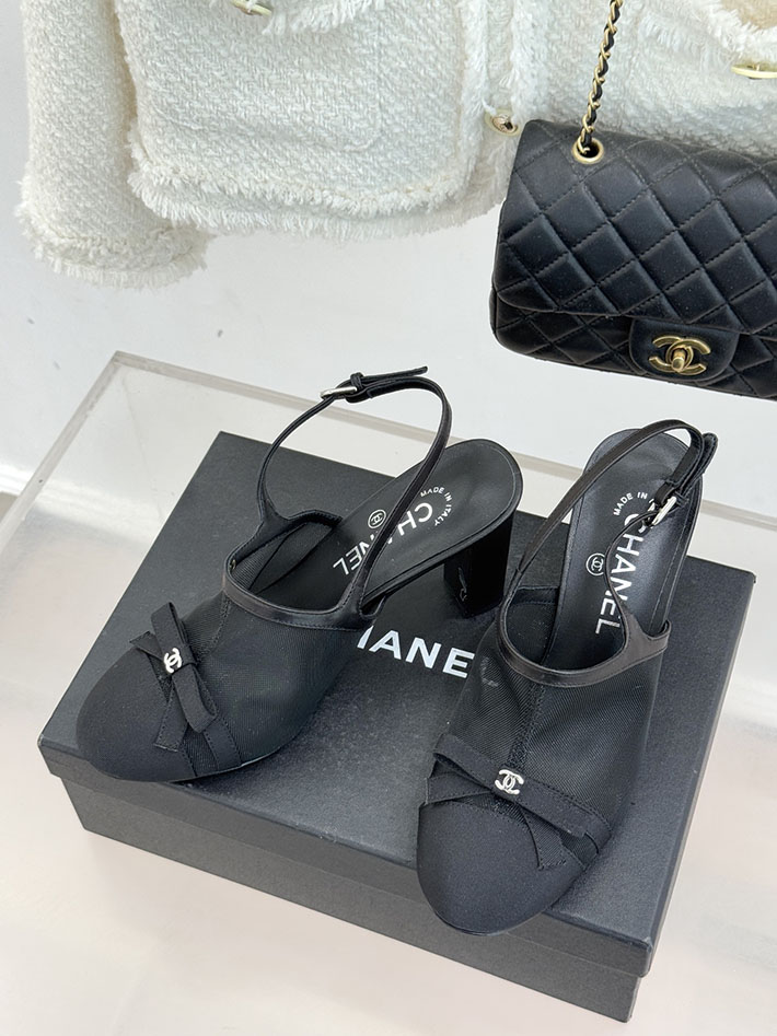 最高級シャネルスーパーコピー CHANEL スリングバック シューズ ココマーク メッシュ & グログラン ブラック 2630975 シャネル サンダル 公式 - 画像 (9)
