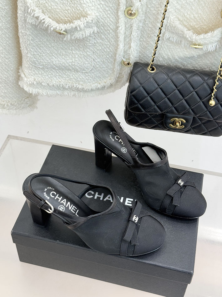 最高級シャネルスーパーコピー CHANEL スリングバック シューズ ココマーク メッシュ & グログラン ブラック 2630975 シャネル サンダル 公式 - 画像 (8)