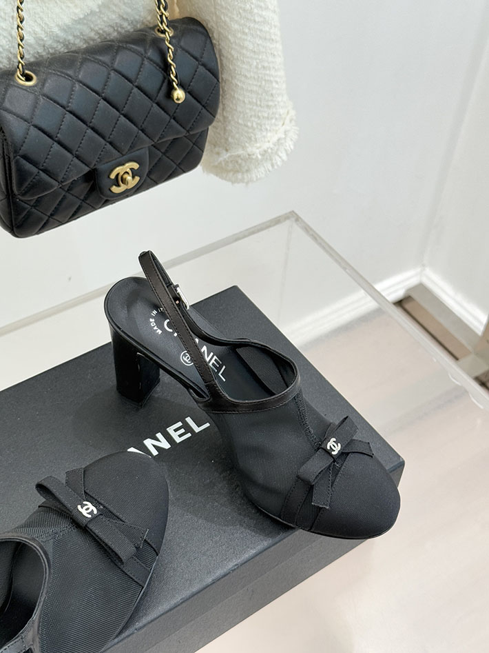 最高級シャネルスーパーコピー CHANEL スリングバック シューズ ココマーク メッシュ & グログラン ブラック 2630975 シャネル サンダル 公式 - 画像 (6)
