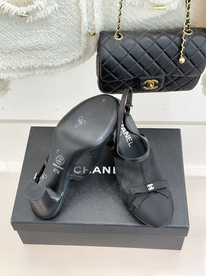 最高級シャネルスーパーコピー CHANEL スリングバック シューズ ココマーク メッシュ & グログラン ブラック 2630975 シャネル サンダル 公式 - 画像 (2)