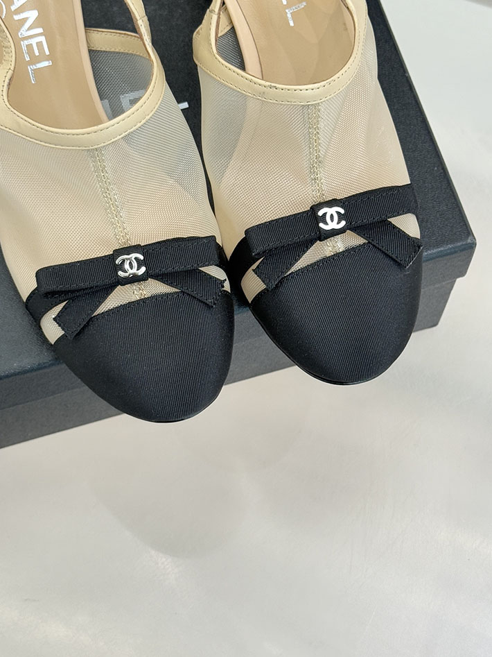 最高級シャネルスーパーコピー CHANEL スリングバック シューズ ココマーク メッシュ & グログラン ベージュ 2630976 シャネル サンダル 新作 - 画像 (4)