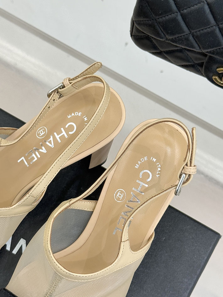 最高級シャネルスーパーコピー CHANEL スリングバック シューズ ココマーク メッシュ & グログラン ベージュ 2630976 シャネル サンダル 新作 - 画像 (3)