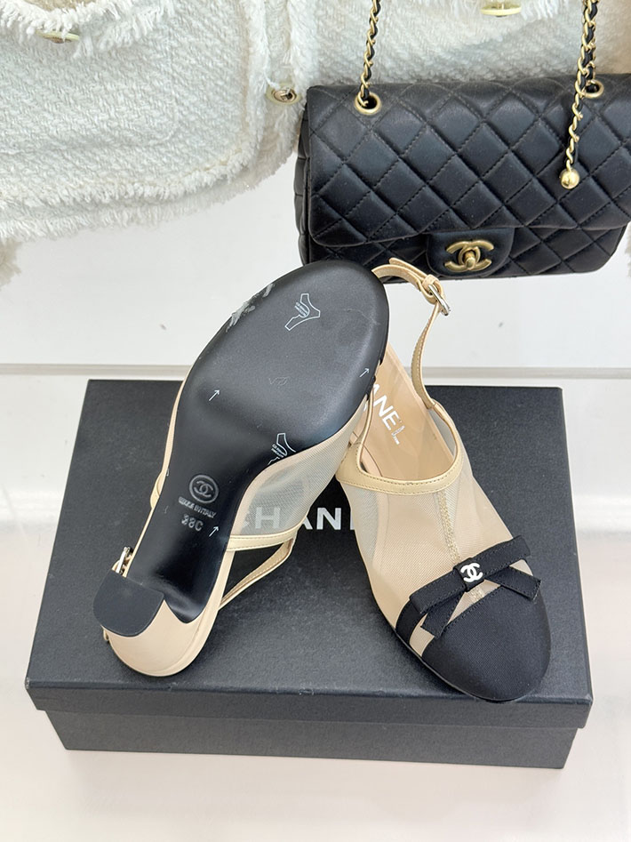 最高級シャネルスーパーコピー CHANEL スリングバック シューズ ココマーク メッシュ & グログラン ベージュ 2630976 シャネル サンダル 新作 - 画像 (2)