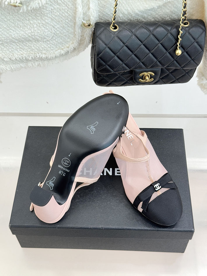 最高級シャネルスーパーコピー CHANEL スリングバック シューズ ココマーク メッシュ & グログラン ピンク 2630977 シャネル サンダル 定価 - 画像 (2)