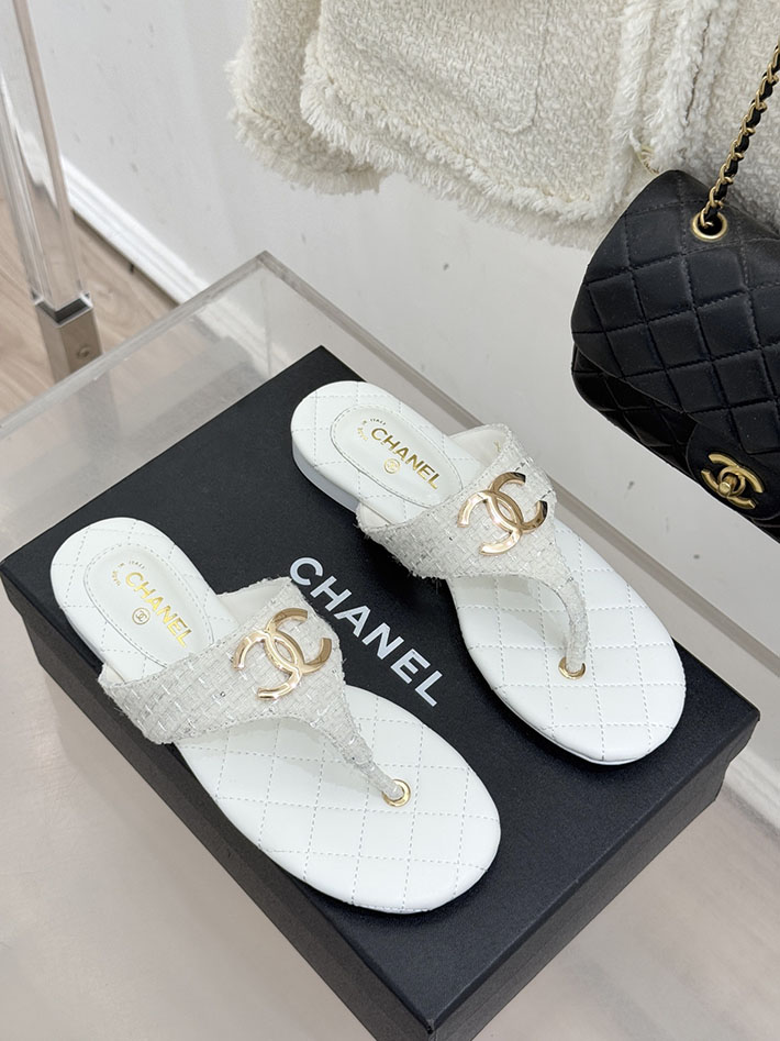 最高級シャネルスーパーコピー CHANEL ココマーク トングサンダル ラムスキン 2026年春夏 新作 ホワイト 2630986 シャネル風サンダル - 画像 (8)