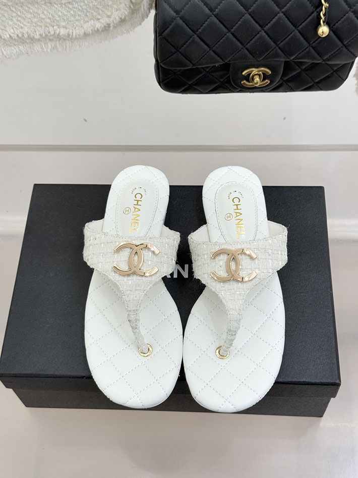 最高級シャネルスーパーコピー CHANEL ココマーク トングサンダル ラムスキン 2026年春夏 新作 ホワイト 2630986 シャネル風サンダル - 画像 (7)