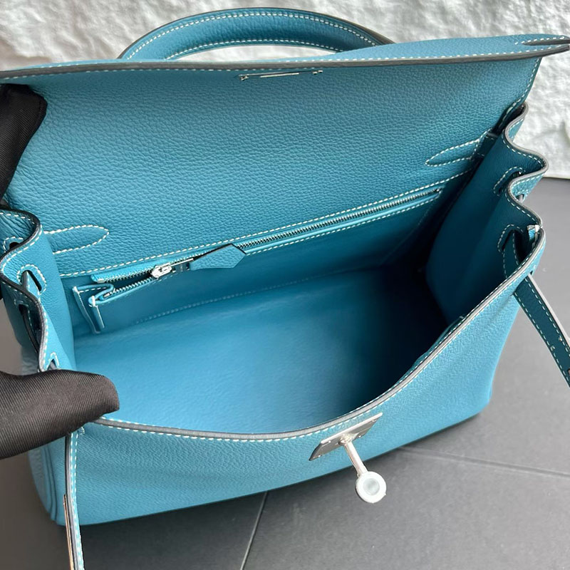 エルメス ケリー28の通販 HERMES ケリー28 内縫い ニューブルージーン トゴ シルバー金具 H027630CKD2 エルメス ケリー 28 トゴ - 画像 (3)