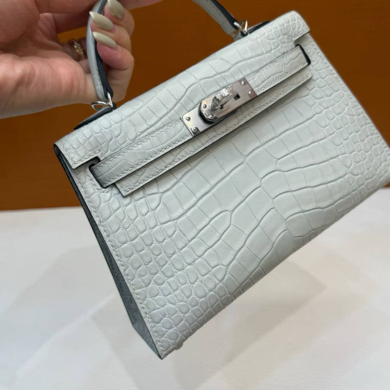エルメス ケリー ミニの通販 HERMES ケリーミニ2 外縫い グリシマン クロコダイル シルバー金具 H073595CK0V ミニケリー クロコ - 画像 (9)