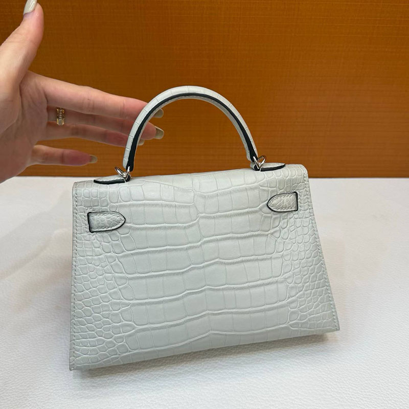 エルメス ケリー ミニの通販 HERMES ケリーミニ2 外縫い グリシマン クロコダイル シルバー金具 H073595CK0V ミニケリー クロコ - 画像 (8)