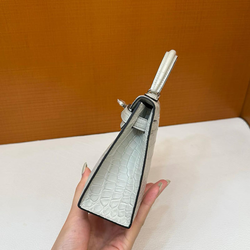 エルメス ケリー ミニの通販 HERMES ケリーミニ2 外縫い グリシマン クロコダイル シルバー金具 H073595CK0V ミニケリー クロコ - 画像 (6)
