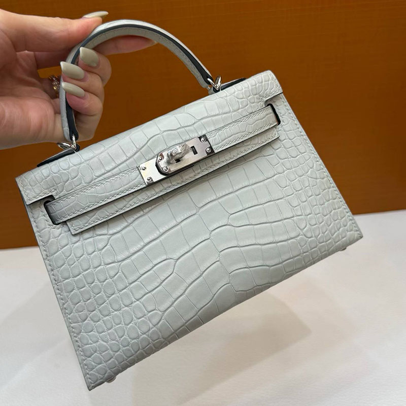 エルメス ケリー ミニの通販 HERMES ケリーミニ2 外縫い グリシマン クロコダイル シルバー金具 H073595CK0V ミニケリー クロコ - 画像 (5)