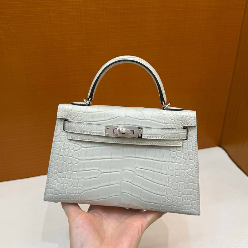 エルメス ケリー ミニの通販 HERMES ケリーミニ2 外縫い グリシマン クロコダイル シルバー金具 H073595CK0V ミニケリー クロコ - 画像 (4)