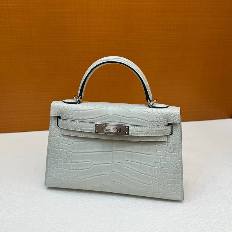 エルメス ケリー ミニの通販 HERMES ケリーミニ2 外縫い グリシマン クロコダイル シルバー金具 H073595CK0V ミニケリー クロコ - 画像 (2)