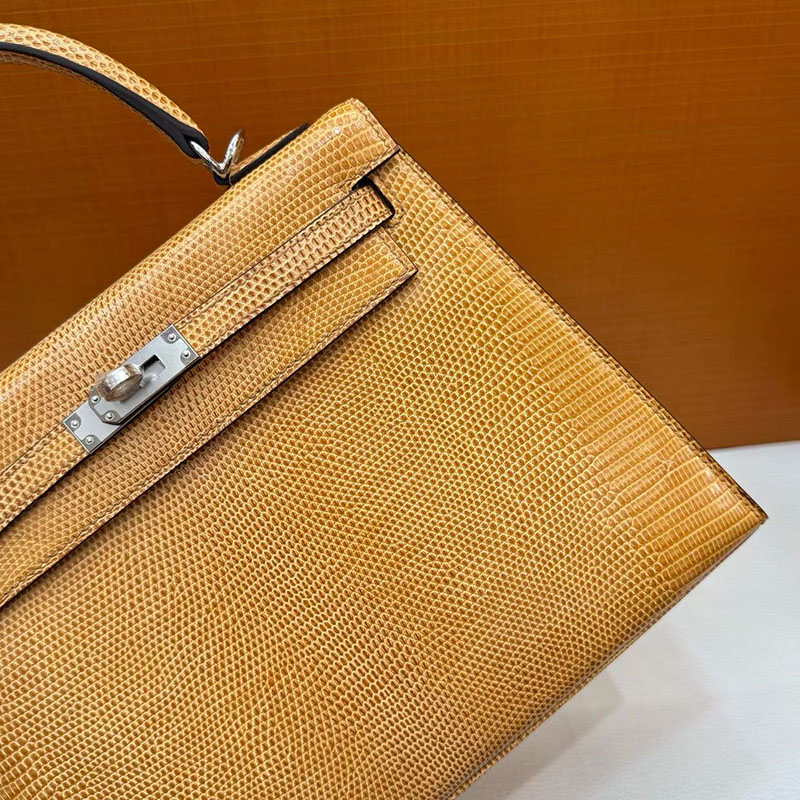 エルメス ケリー25の通販 HERMES ケリー25 外縫い セサミ リザード シルバー金具 H043003CK2S ケリー25 リザード - 画像 (9)