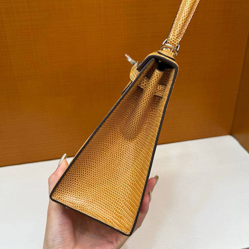 エルメス ケリー25の通販 HERMES ケリー25 外縫い セサミ リザード シルバー金具 H043003CK2S ケリー25 リザード - 画像 (7)