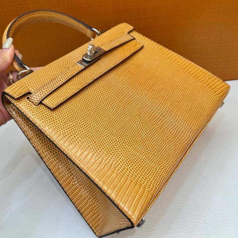 エルメス ケリー25の通販 HERMES ケリー25 外縫い セサミ リザード シルバー金具 H043003CK2S ケリー25 リザード - 画像 (5)