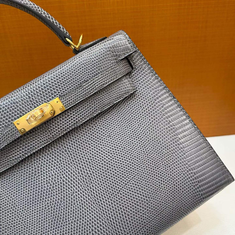 エルメス ケリー25の通販 HERMES ケリー25 外縫い グリスフォンセ リザード ゴールド金具 H043003CC84 ケリー 25 リザード - 画像 (9)
