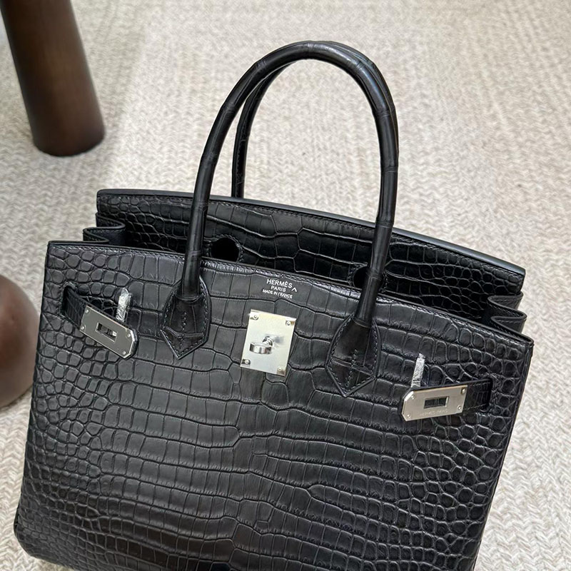 エルメス バーキン 30の通販 HERMES バーキン30 ブラック クロコダイル シルバー金具 H041706CK89 バーキン30 黒 - 画像 (7)