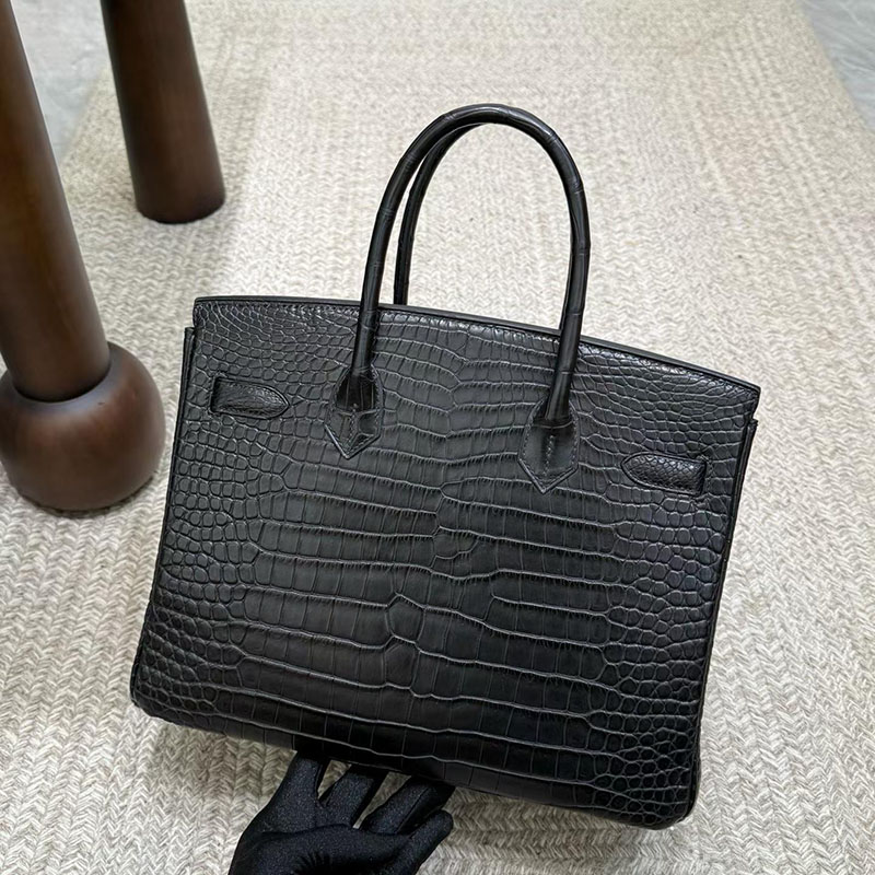 エルメス バーキン 30の通販 HERMES バーキン30 ブラック クロコダイル シルバー金具 H041706CK89 バーキン30 黒 - 画像 (6)