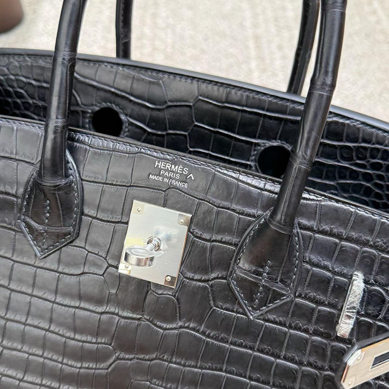 エルメス バーキン 30の通販 HERMES バーキン30 ブラック クロコダイル シルバー金具 H041706CK89 バーキン30 黒 - 画像 (4)