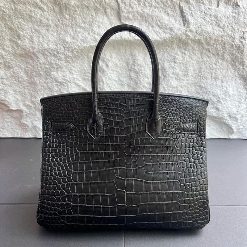 エルメス バーキン 30の通販 HERMES バーキン30 ブラック クロコダイル ポロサスマット シルバー金具 2633036 バーキン30 クロコダイル - 画像 (8)